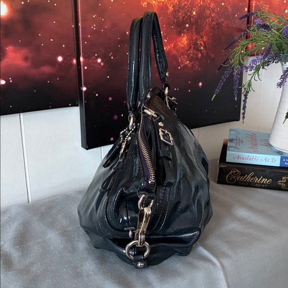 Coach Navy Madison Sophia Patent Leather Satchel - Picture 12 of 12